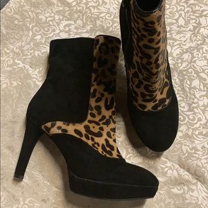 Rockport black and cheetah print boots
